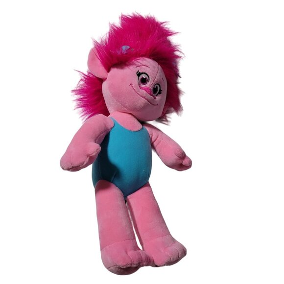 Build a Bear Trolls Poppy 21 inch Plush Blue Dress Dreamworks Stuffed Animal Toy - Picture 3 of 12